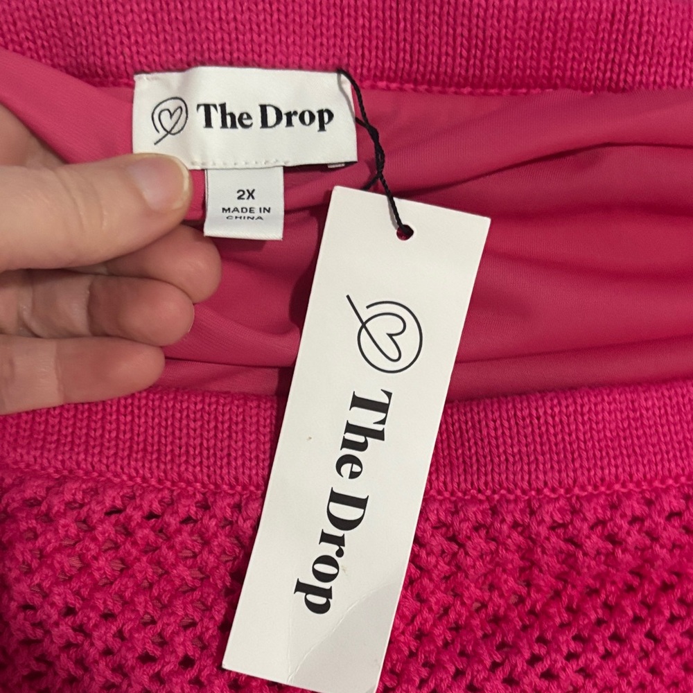 The Drop Women's Fuchsia Pencil Skirt - Picture 2 of 2